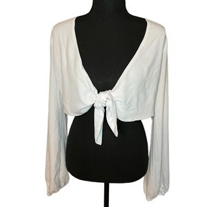 Show me your mumu long sleeve tie crop top size medium